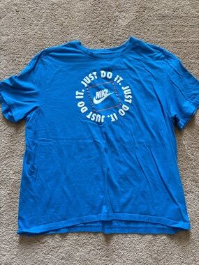 Nike Blue 'Just Do It' Circular Logo Tee